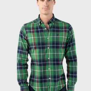 Camisa Viella Marino Verde Slim Fit