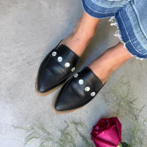 ZUECOS OMIMBI NEGRO SIMIL CUERO Tipo SLIPPERS