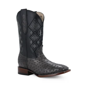 Bota Vaquera Bulldog Avestruz Gris