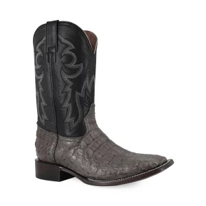 Bota Vaquera Bulldog Cocodrilo Lomo Gris